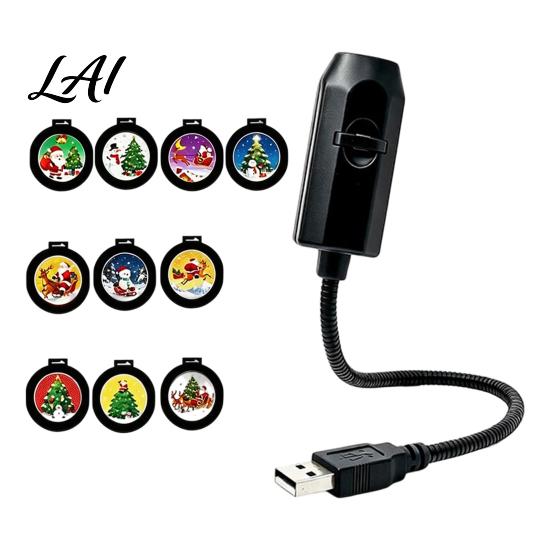 LED Ambient Lamp USB Projector Light for Christmas Flexible Gooseneck Night with 6/10/15/20 Christmas Decoration Lamps Projection Films Bedroom