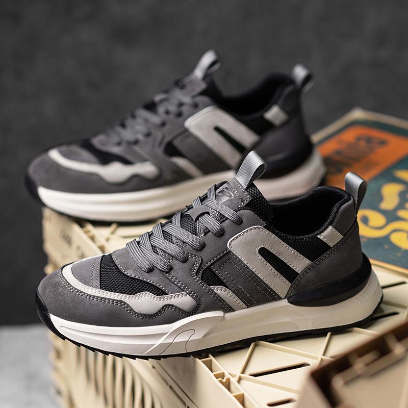 Casual Men's Shoes Autumn Sports Thick-soled Heightening Breathable Retro Running Shoes