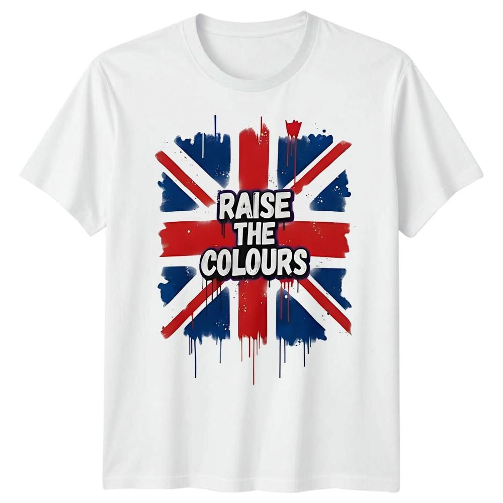 

Поднимите цвета Флаг Юнион Джек Мужская футболка Женская футболка Графический футбольный топ 2XL