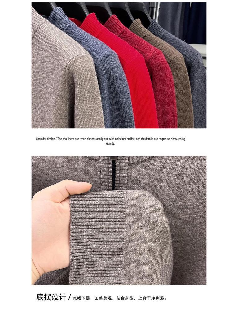 Men's Thick Wool High Collar Sweater - Warm, High Quality Autumn/Winter Knitwear 2025