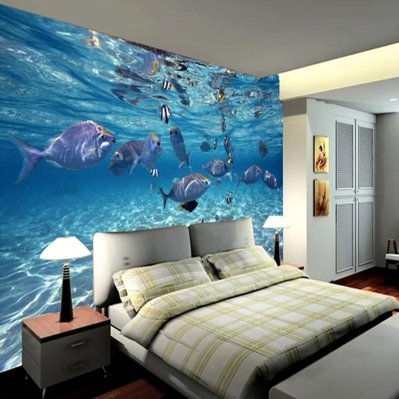Cartoon 3d Wallpaper Creative Submarine World Marine Life Mural Bedroom Aquarium Living Room Wall Paper Home Decor