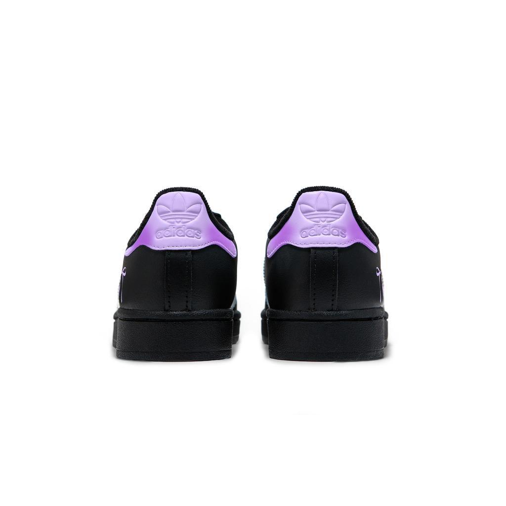 Adidas Originals Superstar 2 Leather Low top Skateboard Shoes Women's Black Purple JH9977(Team1704-SBOX)