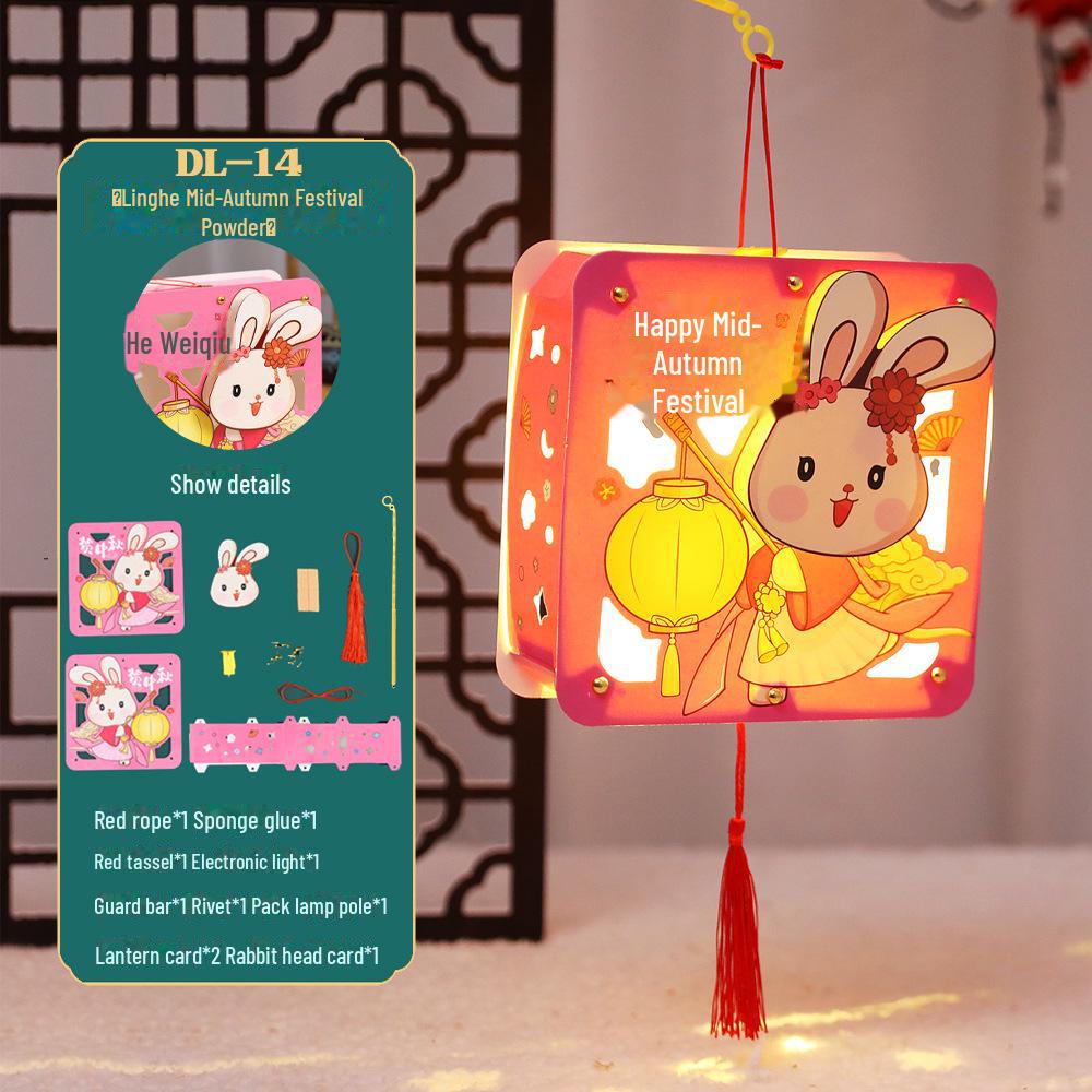 2023 Mid-Autumn Children's DIY Portable Luminous Rabbit Lantern Kit