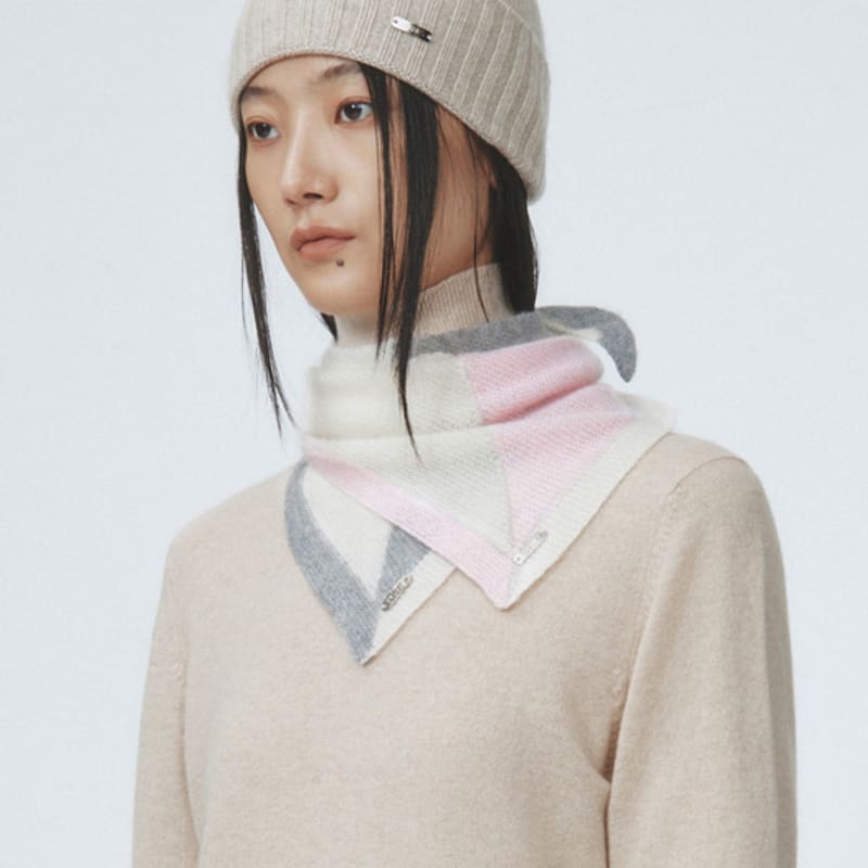 ERHKES 100% Cashmere Muffler Soft Triangle