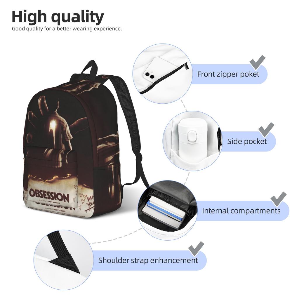 Obsession Horror Movie Classical Rucksack Durable Pupil Work Daily Pack for Men Women College Carry Carrier