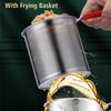 With Lid Deep Fryer with Strainer Stainless Steel Milk Warmer Pot Tempura Fryer Pan  Kitchen