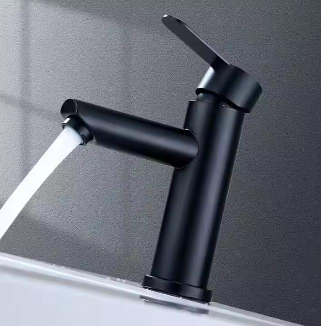 Hot Sale Modern Single-Hole Single Handle Deck Mount Chrome Stainless Steel Ceramic Basin Sink Mixer Tap (Black,Stainless Steel) чёрный