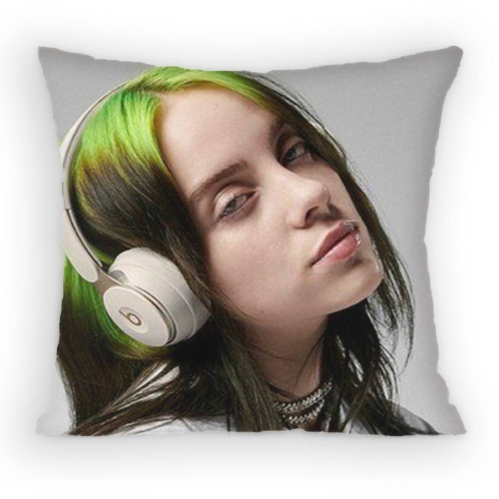 Billie Eilish Blue Pillow Case Sofa Living Room Bedroom Headboard Backrest Cushion Square Cushion Nap Time