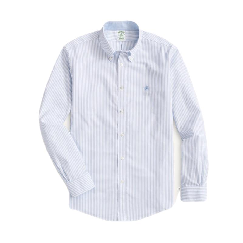 

Чоловіча класична сорочка Brooks Brothers в смужку Оксфорд, не потребує прасування, з довгим рукавом, повсякденна