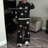 1116 set da uomo con stampa ricca di spirito retrò americano personalizzato, pantaloni a gamba larga, abbigliamento quotidiano