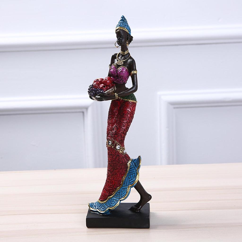 Africké ženy Figurové umění Sochy Tribal Lady Figurka Socha žlutá