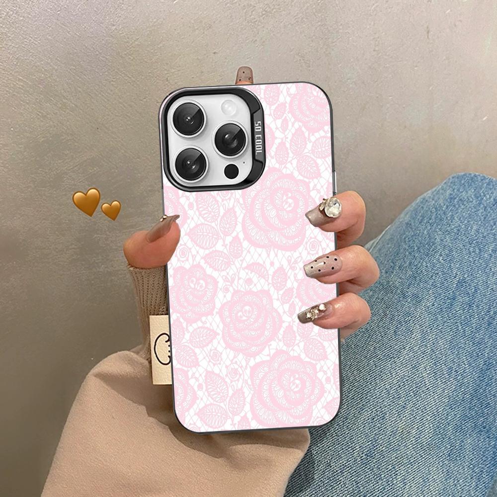 Lace Style Cool Girl Phone Case For IPhone 16 15 14 13 12 11 Pro Max X XR XSMAX 8 7 Plus Matte Shockproof Back Cover