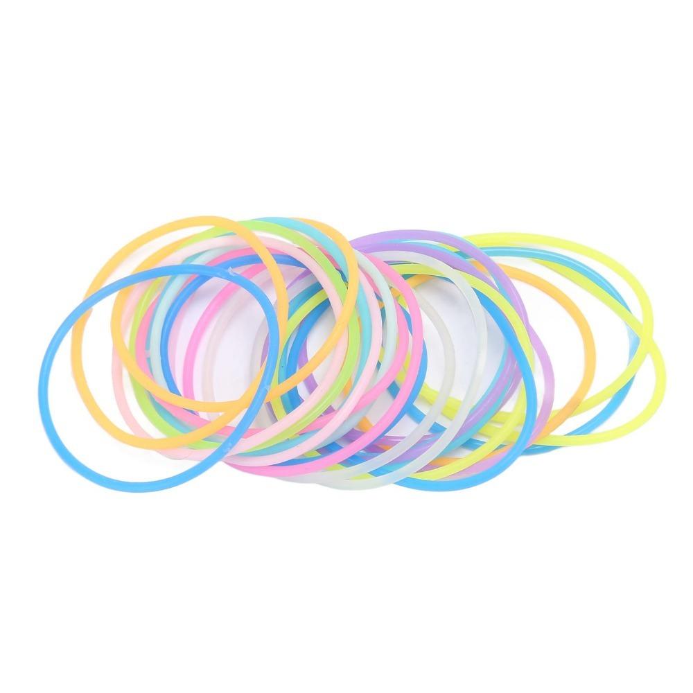 100pcs Stretchable Gel Silicone Gel Bracelets Soft Flexible Glow Bracelets For Girls Women