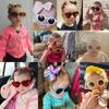 3Pcs/set Kids Cute Solid Dot Hairpin Colorful Heart Sun Glasses Set Girls Boutique Bowknot Hair Clips Children Hair Accessories