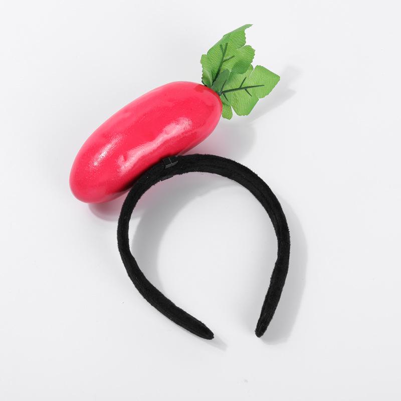 Creative 3D Vegetable Headbands: Carrot, Pepper, Eggplant, Green Vegetable Hair Accessories for Women