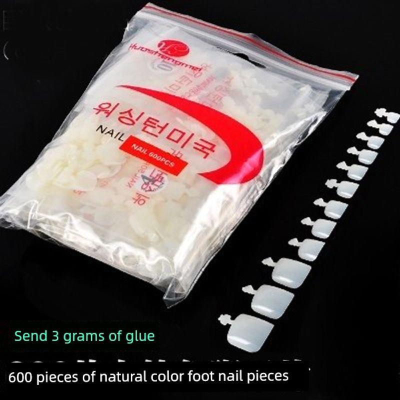 

Korean-Style Oval Thickened Imported Square Nail Art Patch 600 pieces of natural color foot nail pieces
