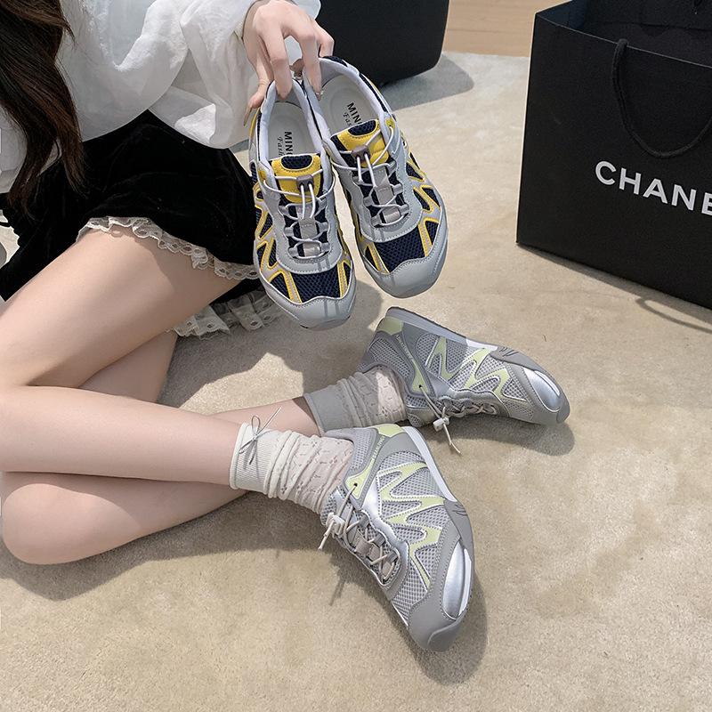 Platform-soled German training shoes women's 2025 summer new inner height increase versatile mesh breathable Forrest Gump shoes casual sports board