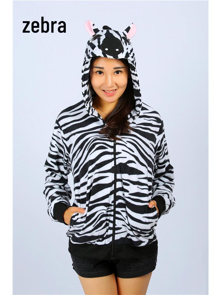Cartoon Hoodie Jacket - Pink Stitch, Pikachu, Black Cat, Zebra, Blue Parrot. Cute & Casual.