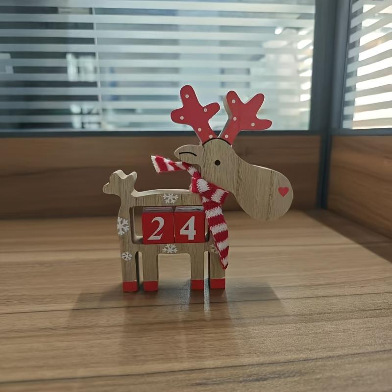 

1pc Wooden Countdown Calendar - 3D Holiday Decor, Perfect For Party & Home Decoration, atmosphere setting, Preferred Gift. 1pc