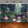 2D-Ebene Design 1 Stück - Elegante Buddha-Meditations-Kulisse friedlicher Zen-Garten Wanddekoration
