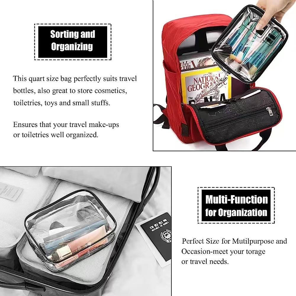 2025 PVC Cosmetic Bags Waterproof Makeup Case Transparent Bathroom Toiletry Bag Storage Pouch With Zipper For Women Men Travel