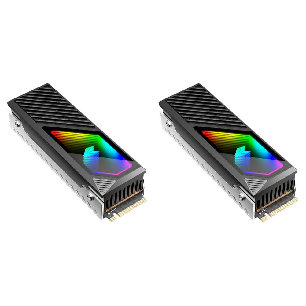 M.2 2280 SSD Heatsink SSD Aluminum Alloy 5V 3 Pin ARGB Radiator Built-in Cooling Fan Hard Drive Heatsink M.2 Radiator Cooler