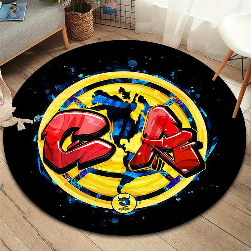 Club America Round Area Rug,Carpet Rug for Living Room Bedroom Sofa Playroom Decor,Non-slip Floor Mat