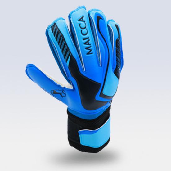 1 Paar Torwarthandschuhe, verdickt, verschleißfest, rutschfest, starke Griffe, Handflächen, fünf Finger, farblich passende Doppelschichten, Handgelenkschutz, Fußball