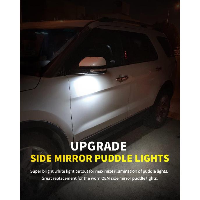 LED Side Mirror Puddle Lights Compatible with Ford F150 Explorer Edge Expedition Flex Taurus X Mirror Signal Lamp Indicator Replacement Accessories,