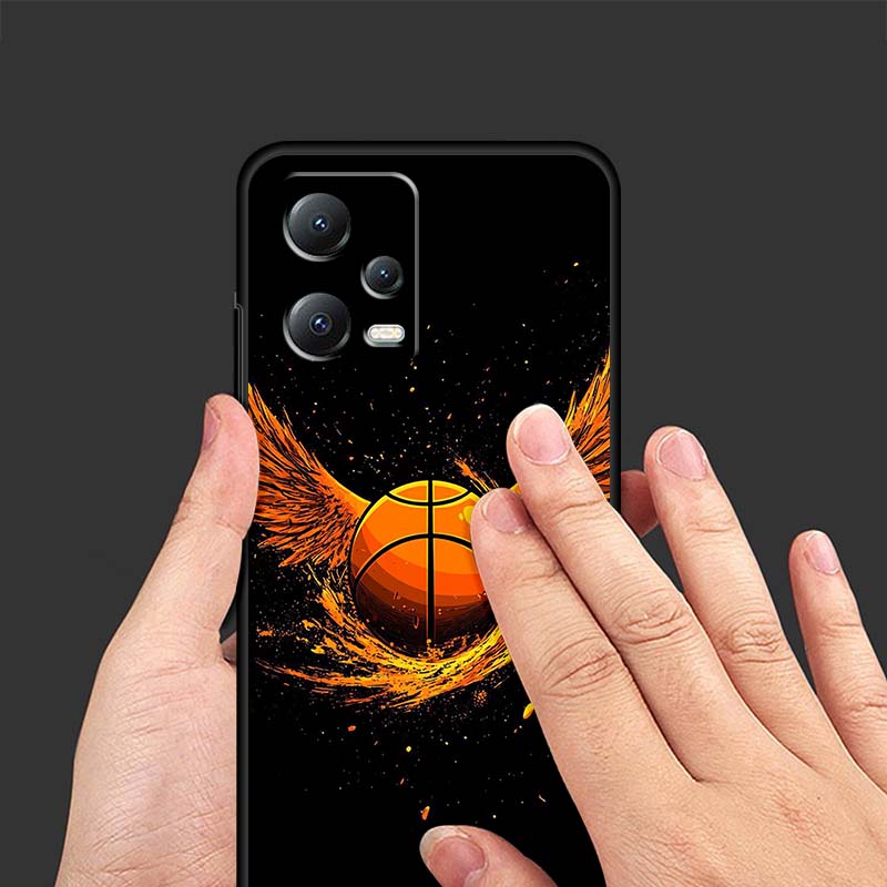 Sports basketball cool Phone Case For Xiaomi Redmi Note 15 14 13 12 12S 11E 11 11S Pro Plus 4G 5G Black Soft TPU