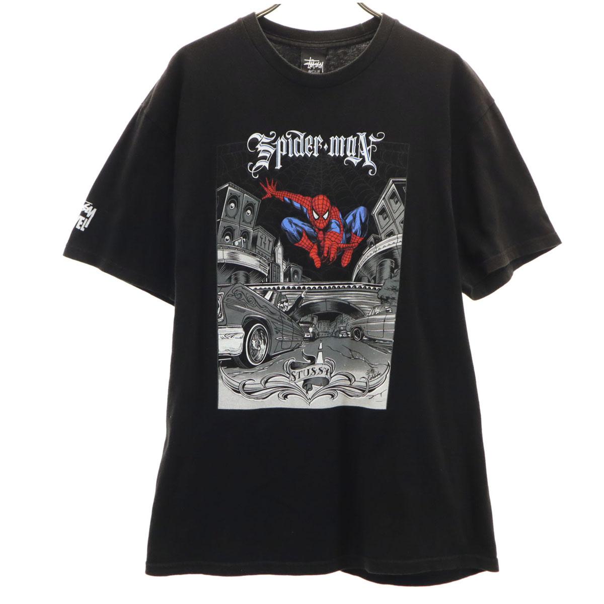 

STUSSY MARVEL COMICS Marvel collaboration Spiderman Short sleeve T-shirt Men s Used