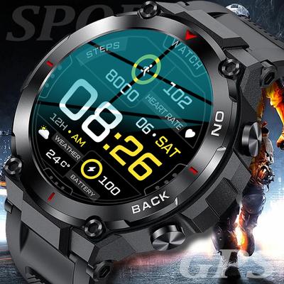 Gps Smart Watch Men Military 5atm Waterproof Long Battery Life Tactical Smartwatch Blood Oxygen Watch For Samsung Iphone