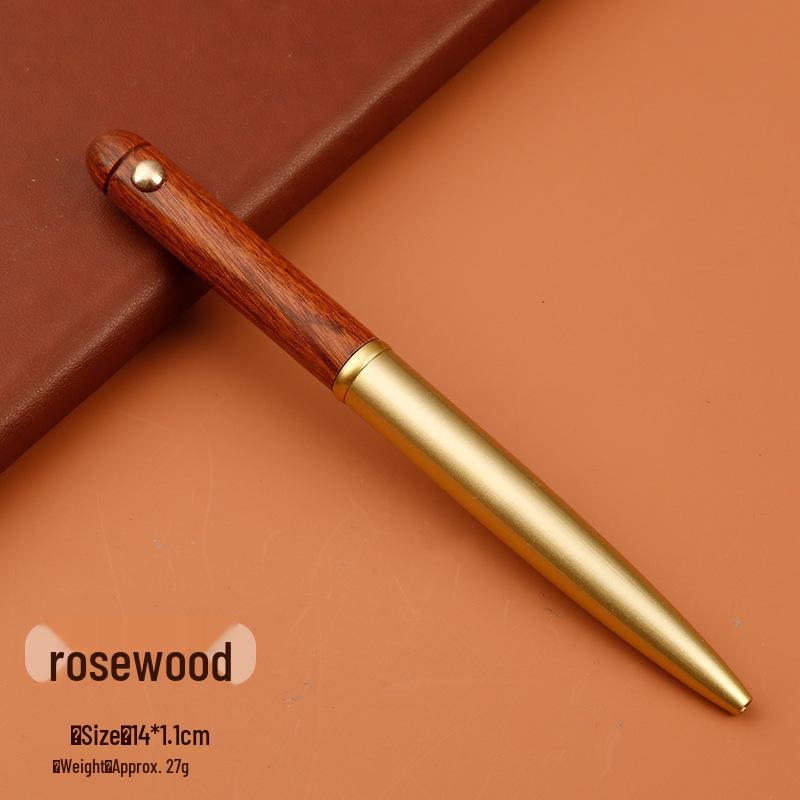 Messing & Sandelholz Signature Kugelschreiber - Retro Schwarz, Ideal für Unterschriften im Geschäft & als Geschenk