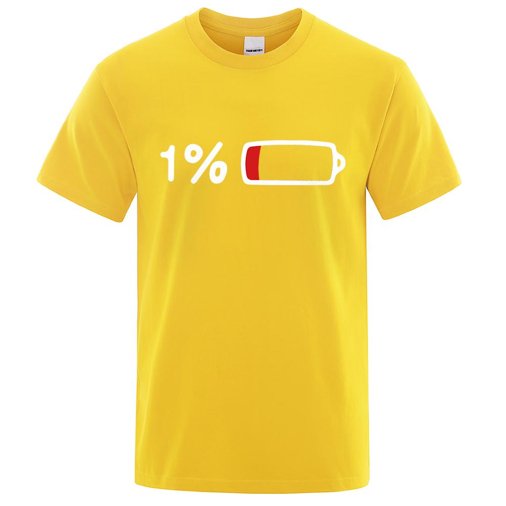 The Last 1% Of Electricity Print T-Shirt Street Breathable Tshirt Fashion Loose Tees Cotton Oversized Street Clothes Men Women