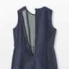 MUJI Hemp Blend Denim Size BC2N8A5S Women's Jumpsuit, Navy, XL,