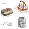 304 Stainless Steel Bento Box with Bowl Cutlery Large Capacity Divided Food Storage Container Sealed Lunchbox for Kids School