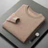 Classic Men'S Crewneck Cashmere Knit Sweater For Autumn And Winter, Loose Casual Cashmere Knit Pullover Base Layer