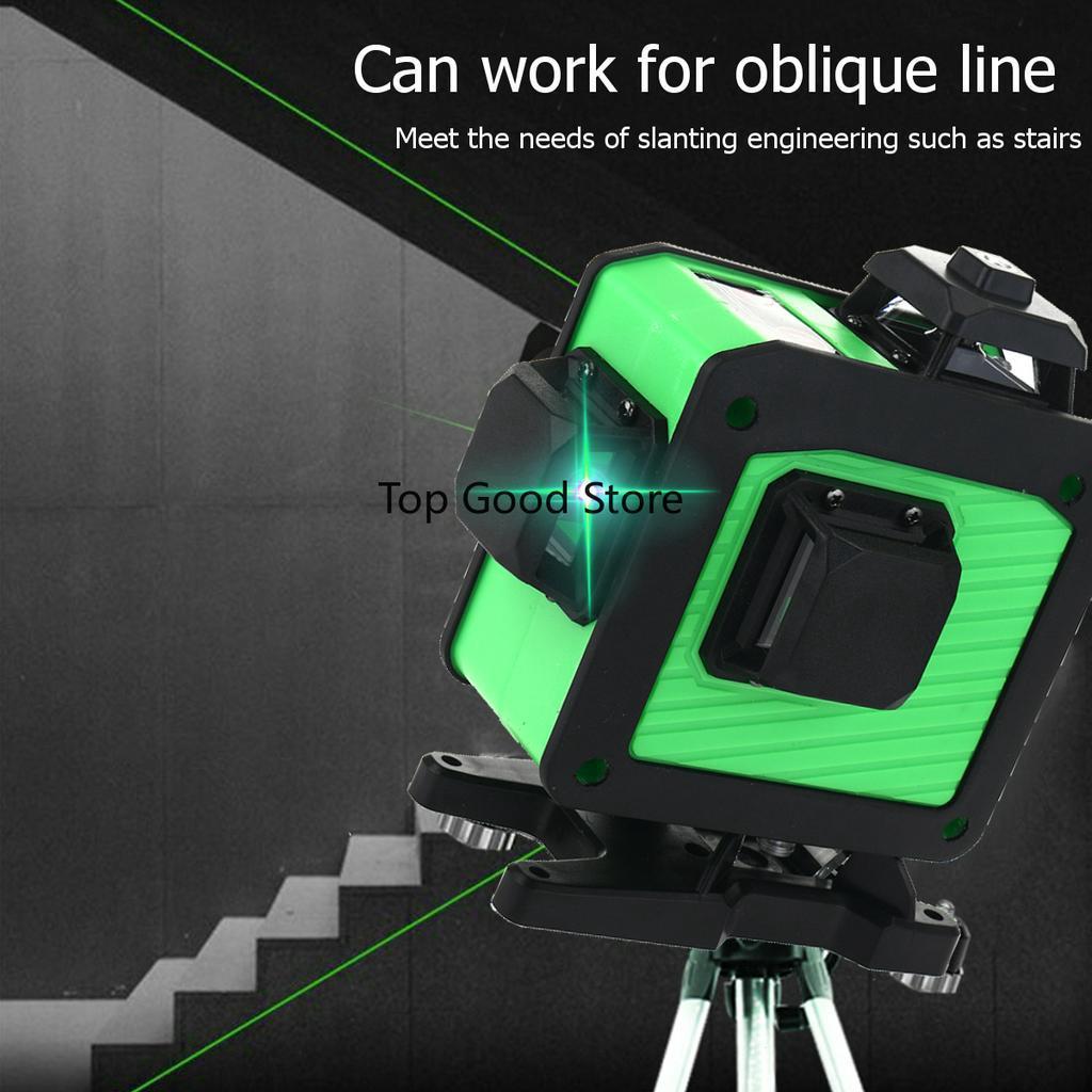 3D 12 Lines Laser Level Self-Leveling 360 Horizontal And Vertical Cross Super Powerful Green Laser Beam Line Measurement Tools