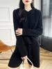 24 Autumn/Winter Women's Ribbed Hooded Sweatshirt & Wool Shorts Set