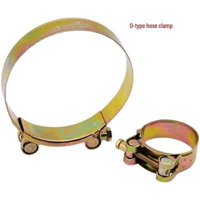 Galvanized European Hose Clamp Set: 14-inch, 20-inch U-bolt, 16-inch Heavy-Duty, and O-Clips for 12, 10, 8, 6, 5-inch Pipes.