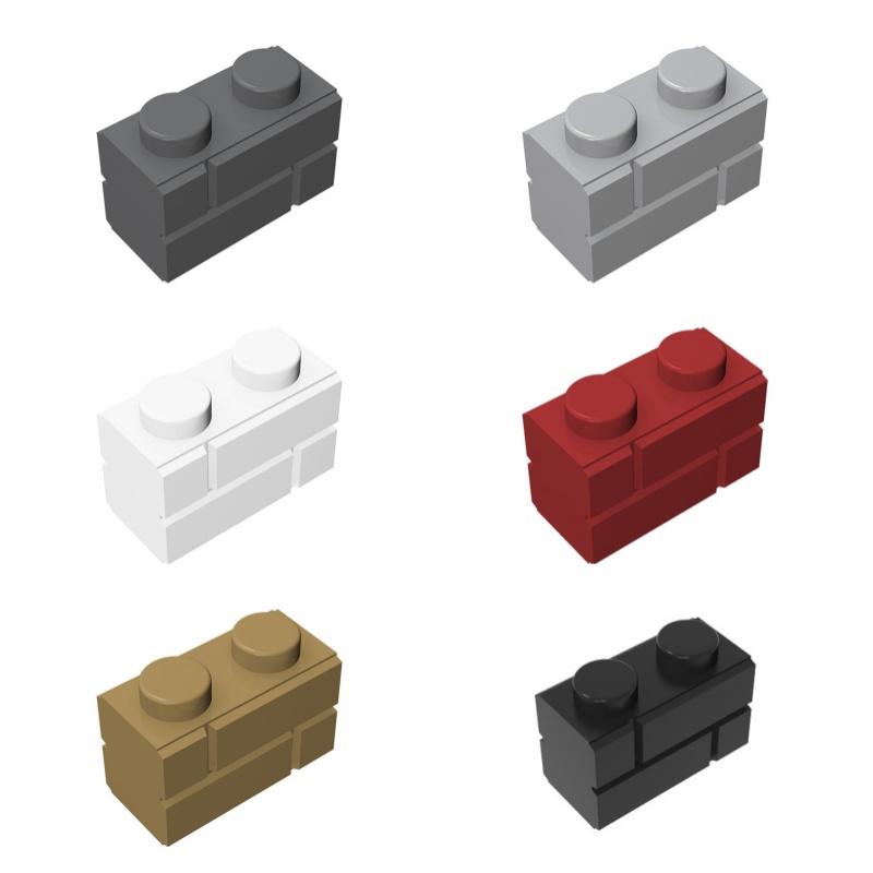 10PCS 98283 Bricks Parts DIY 1x2 Checkered Brick Wall Brick Parts Compatible Educational Building Blocks Parts Toys