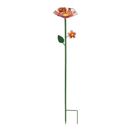 

Metal Flower Garden Stake Bee Watering Station Outdoor Bird Bath Butterfly Water Feeder with Stake for Garden Pollinators Birds Yard Patio Decor коричневый