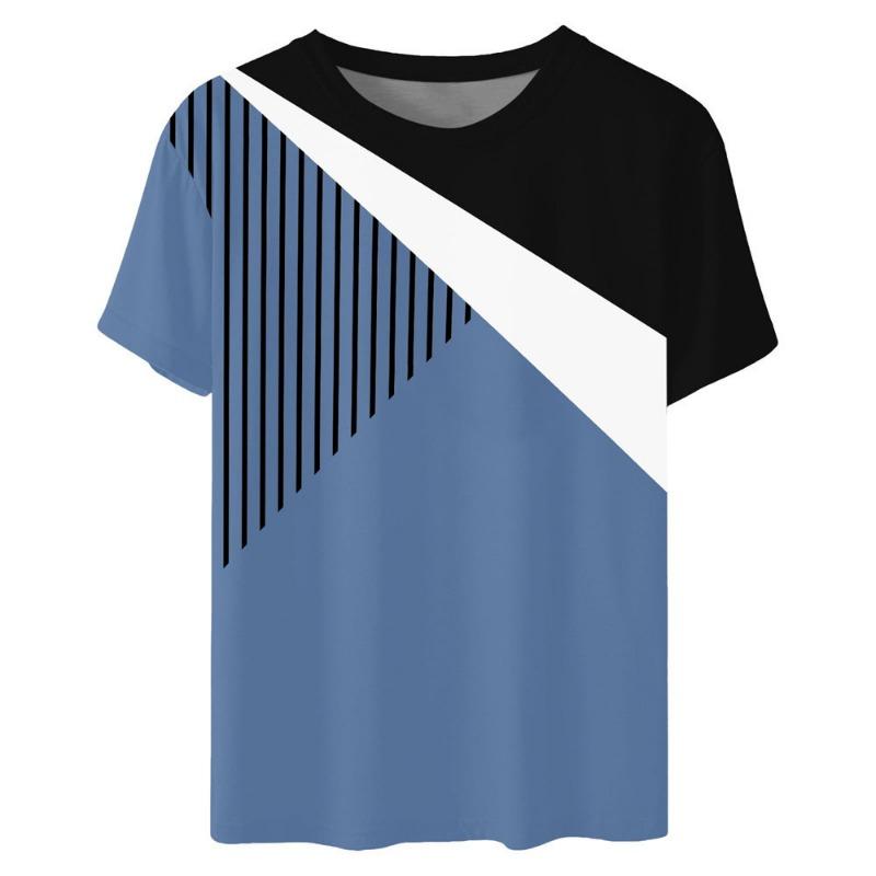 

Женская летняя повседневная футболка свободного покроя с круглым вырезом, 3D-принтом и цветным узором, дышащая, с круглым вырезом и коротким рукавом, свободного покроя, летняя 5XL