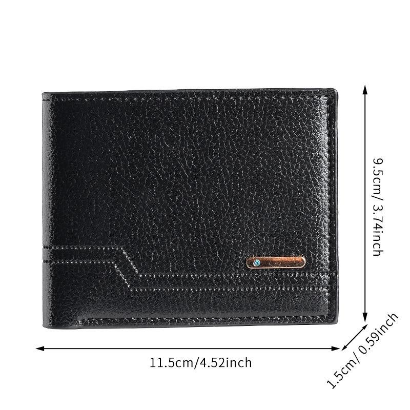 Men's Minimalist Short Wallet  Fashion Soft Leather Business Wallet Credit ID Card Walletfoldable Multi Slot Large Capacity Purs