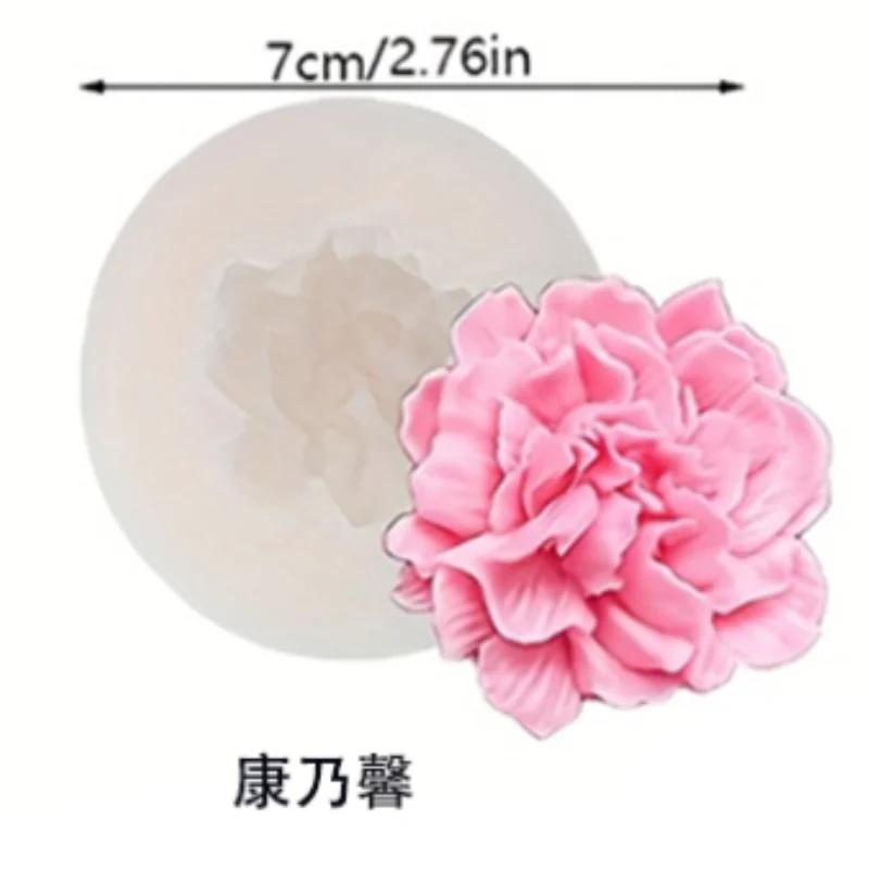 

2026 Latest Model Handmade Peony Candle Silicone Mold for Carnation Ceramic Resin Gypsum Craft Ornament Flower Wedding Decor