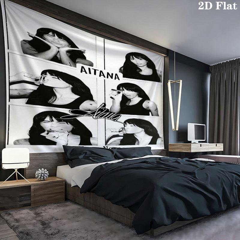 Aitana Custom Name Wall Tapestry Aesthetic Wall Hanging Printed Fabric Blanket Decorative Tapestries for Bedroom Living Room Home Decor