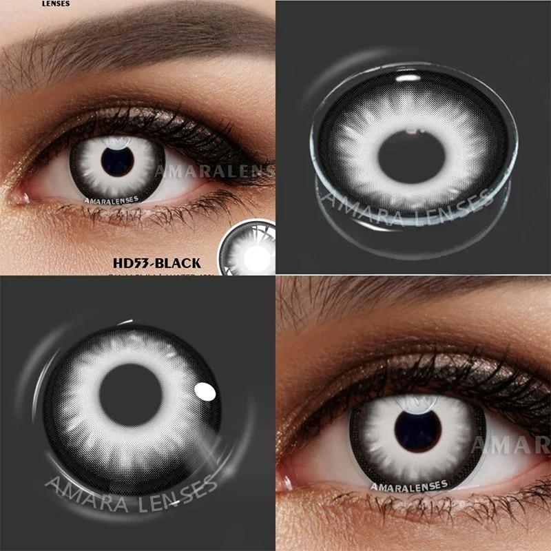 AMARA Cosplay Farbkontaktlinsen für Augen, Anime-Augenlinse, 1 Paar, weiße schwarze Linsen, Kontaktlinsen, kosmetische Farblinsenaugen
