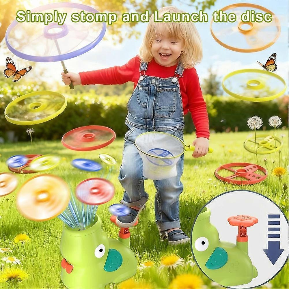 Stomp Flying Disc Launcher Toys,Outdoor Flying Disc Launcher Toy Games, Outside Yard Activities Toy