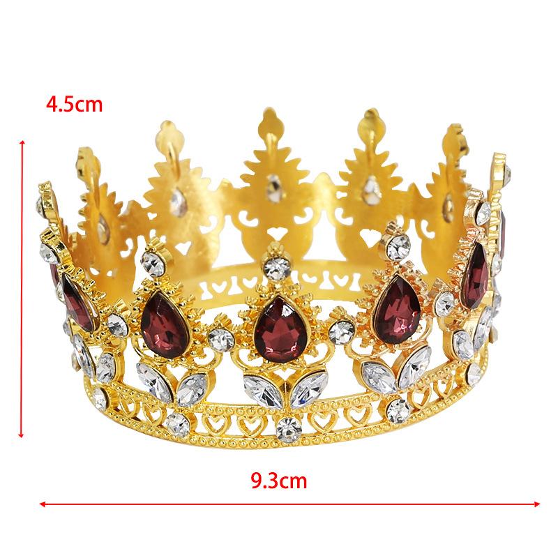 Best-Selling Gold Plated Crystal Tiara Crowns for Birthday & Wedding Cake Decoration Supplies & Bouquet Accessories