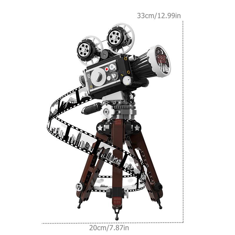 655pcs Creative MOC Vintage Camera Model Assemblage Building Blocks Collectible Ornaments Kids Toys Birthday Gifts